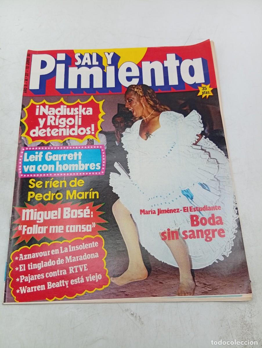Coleccionismo de revistas y peri&oacute;dicos: REVISTA SAL Y PIMIENTA. N&ordm; 37. A&Ntilde;O 1980. NADIUSKAY RIGOLI. BODA MARIA JIMENEZ-EL ESTUDIANTE. BOS&Eacute;...