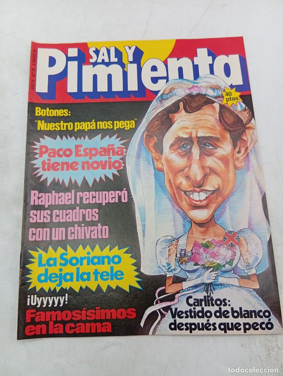 Coleccionismo de revistas y peri&oacute;dicos: REVISTA SAL Y PIMIENTA. N&ordm; 75. A&Ntilde;O 1981. PACO ESPA&Ntilde;A, TIENE NOVIO. RAPHAEL. LA SORIANO DEJA LA TELE.