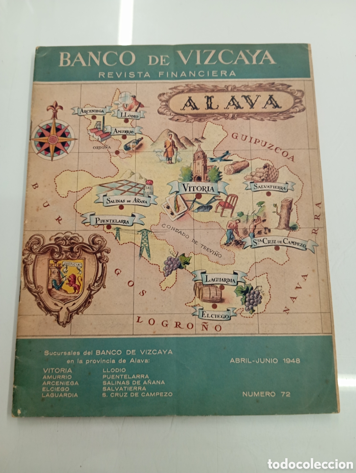 Coleccionismo de revistas y peri&oacute;dicos: REVISTA FINANCIERA BANCO DE VIZCAYA ALAVA 1948 INDUSTRIA ARABA ECONOMIA MAPAS RIOJA VINOS FOTOS