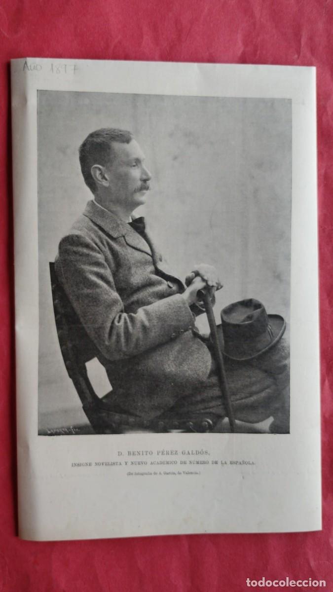 Coleccionismo de revistas y peri&oacute;dicos: BENITO PEREZ-GALDOS.-INSIGNE NOVELISTA.-NUEVO ACADEMICO.-A. GARCIA.-FOTO.-LA ILUSTRACION.-A&Ntilde;O 1897.