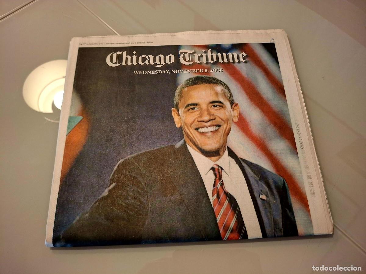 Coleccionismo de revistas y peri&oacute;dicos: Barak Obama elegido presidente estados unidos 2008 periodico Chicago tribune