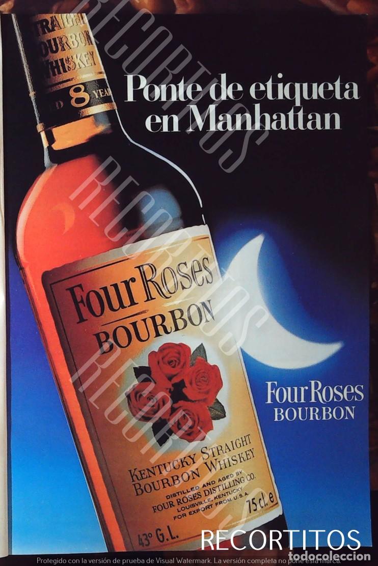 Coleccionismo de revistas y peri&oacute;dicos: FOUR ROSES WHISKY BOURBON ANUNCIO AMERICANO
