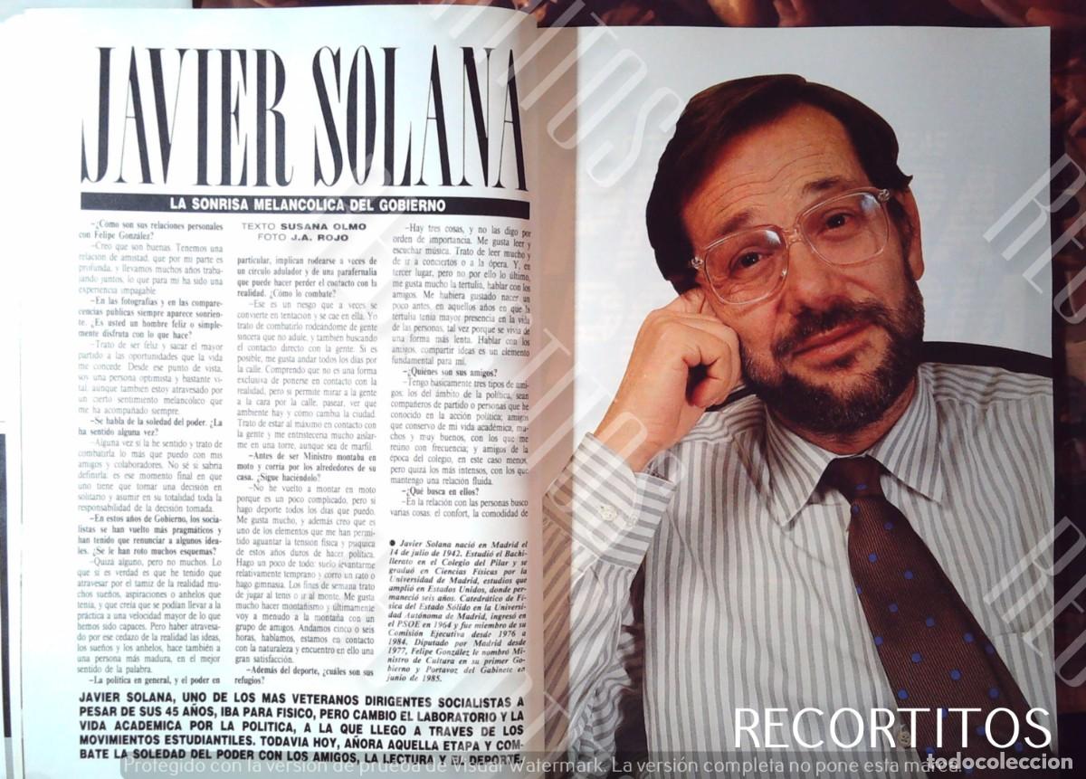 Colecionismo de Revistas e Jornais: JAVIER SOLANA 1988 ENTREVISTA