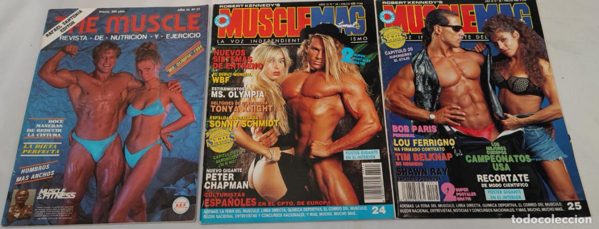 Coleccionismo de revistas y peri&oacute;dicos: 2 REVISTAS DE CULTURISMO MUSCLEMAG CON POSTERS Y THE MUSCLE ESPA&Ntilde;A