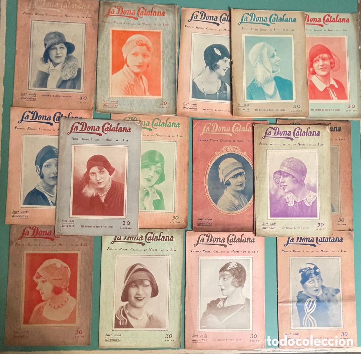 Coleccionismo de revistas y peri&oacute;dicos: LOTE 20 REVISTAS ANTIGUAS DE MODA &ldquo;LA DONA CATALANA&rdquo; ORIGINALES &Eacute;POCA