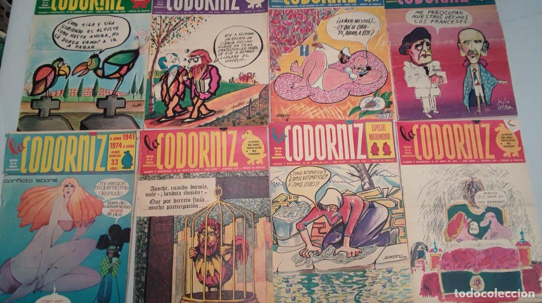 Coleccionismo de revistas y peri&oacute;dicos: LOTE DE 8 REVISTAS LA CODORNIZ, DESNUDO EN EL CINE, DIVORCIO, ETC, 1974
