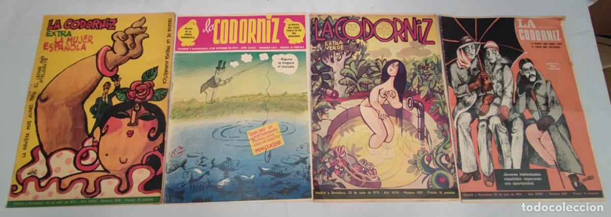 Coleccionismo de revistas y peri&oacute;dicos: LOTE DE 4 REVISTAS LA CODORNIZ, EXTRA VERDE Y LA MUJER ESPA&Ntilde;OLA, 1972