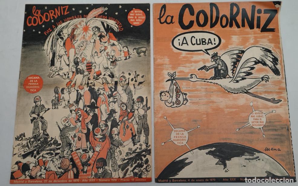 Coleccionismo de revistas y peri&oacute;dicos: LOTE DE 2 REVISTAS LA CODORNIZ, 4 DE ENERO Y 27 DE DICIEMBRE DE 1970