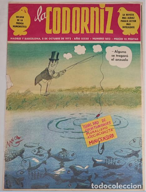 Coleccionismo de revistas y peri&oacute;dicos: REVISTA LA CODORNIZ, 8 DE OCTUBRE DE 1972