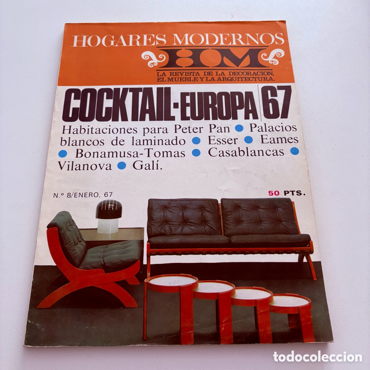 Coleccionismo de revistas y peri&oacute;dicos: REVISTA DE DECORACION MUEBLE Y ARQUITECTURA HOGARES MODERNOS N&ordm; 8 ENERO 1967