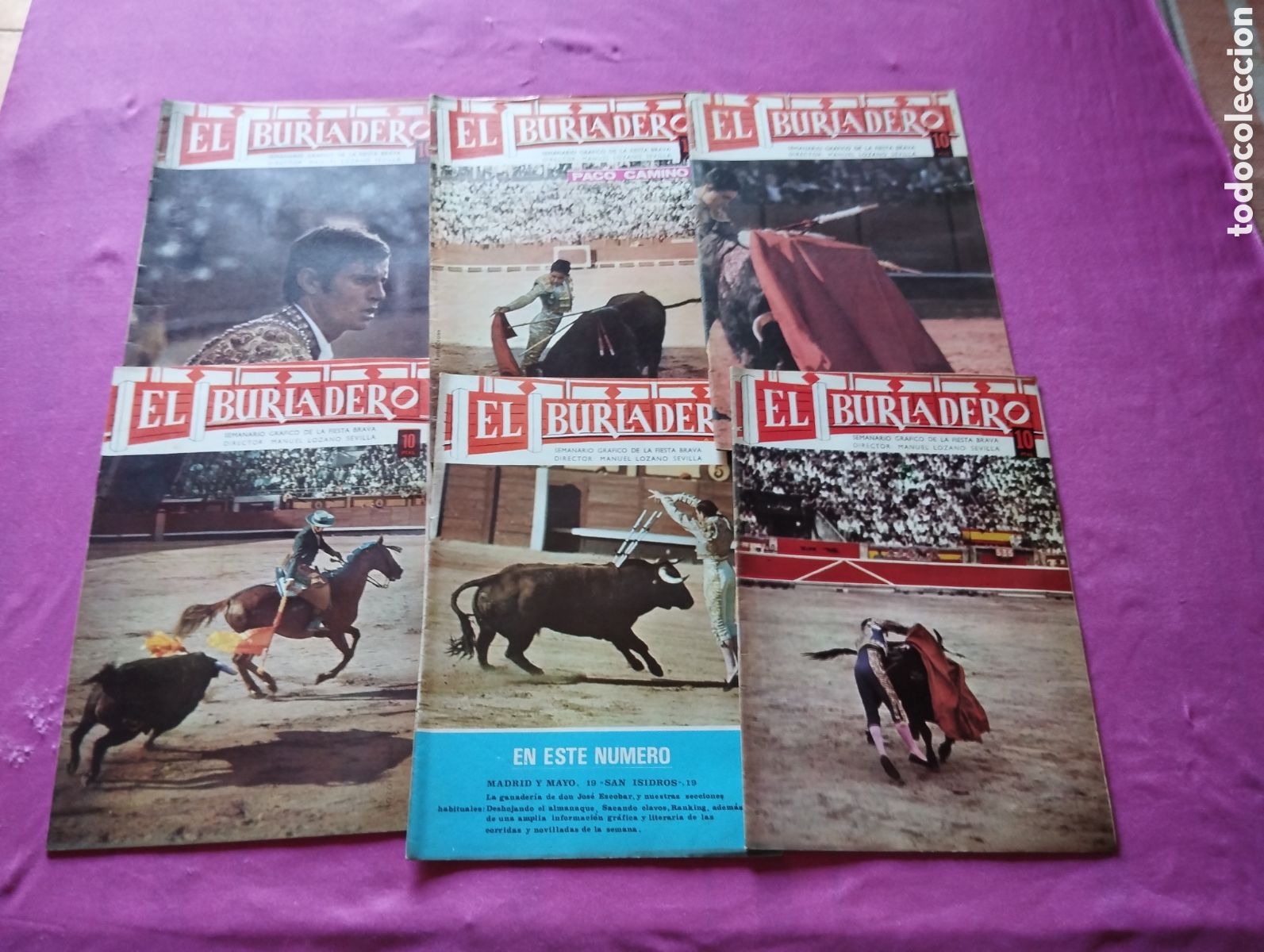 Coleccionismo de revistas y peri&oacute;dicos: EL BURLADERO LOTE DE 6 REVISTAS DE TOROS Y TOREROS CAR V1