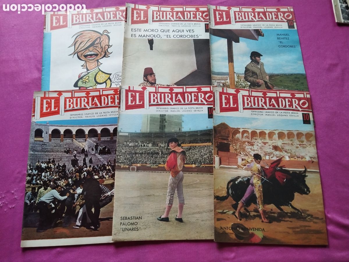 Coleccionismo de revistas y peri&oacute;dicos: EL BURLADERO LOTE DE 6 REVISTAS DE TOROS Y TOREROS CAR V1
