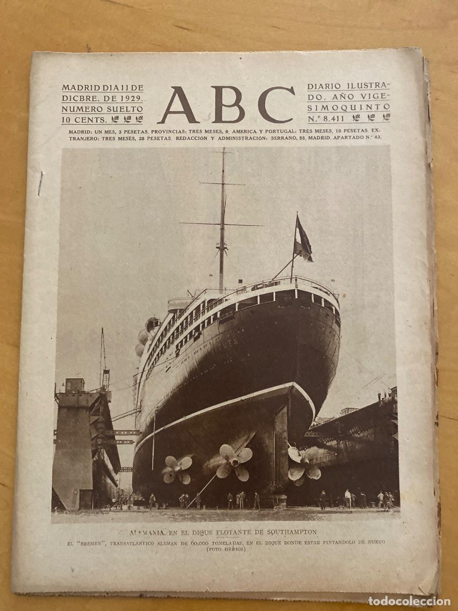 Coleccionismo de revistas y peri&oacute;dicos: DIARIO ABC 11 DICIEMBRE 1929 PAGINAS CINEMATOGRAFICAS , EL BREMEN EN SOUTH AMPTON