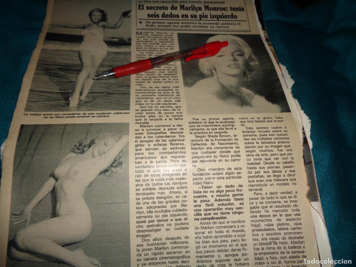 Coleccionismo de revistas y peri&oacute;dicos: RECORTE : EL SECRETO DE MARILYN MONROE. SEMANA, SPTBRE 1991