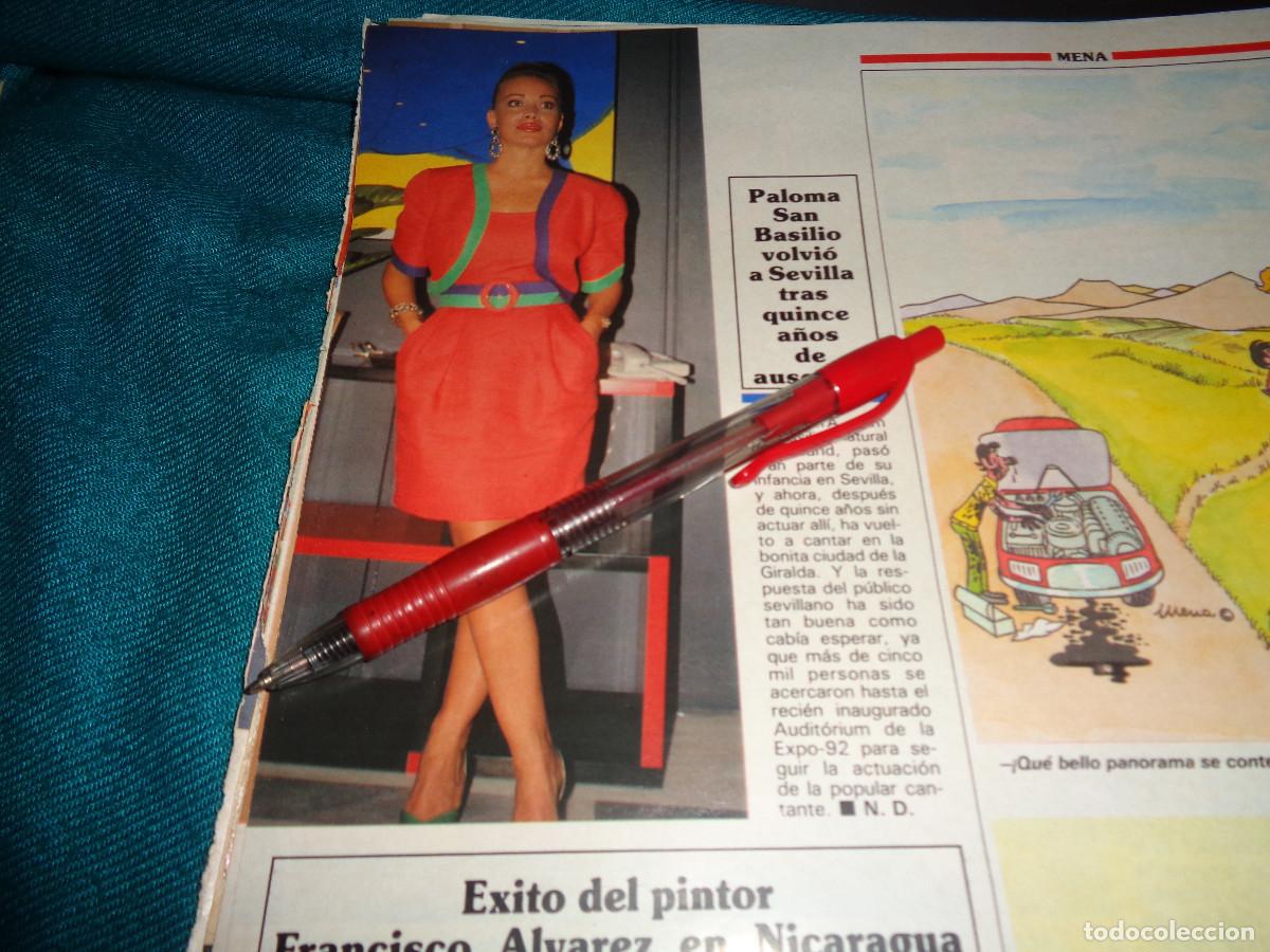 Coleccionismo de revistas y peri&oacute;dicos: RECORTE : PALOMA SAN BASILIO VUELVE A SEVILLA. SEMANA, SPTBRE 1991