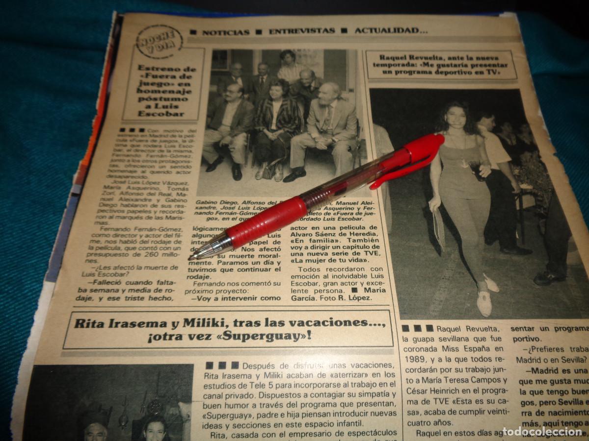 Coleccionismo de revistas y peri&oacute;dicos: RECORTE : RAQUEL REVUELTA, MISS ESPA&Ntilde;A. SEMANA, SPTBRE 1991