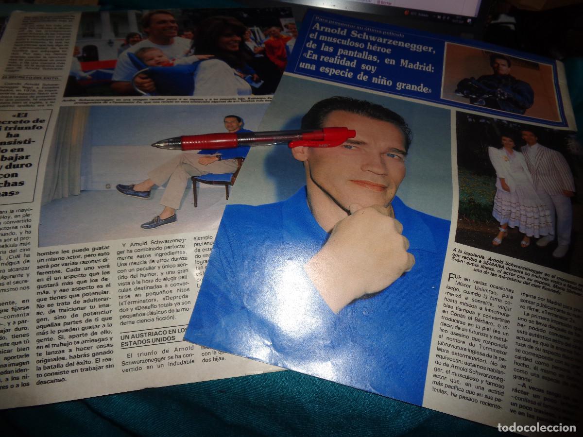 Coleccionismo de revistas y peri&oacute;dicos: RECORTE : ARNOLD SCHWAZENEGGER, EN MADRID. SEMANA, SPTBRE 1991