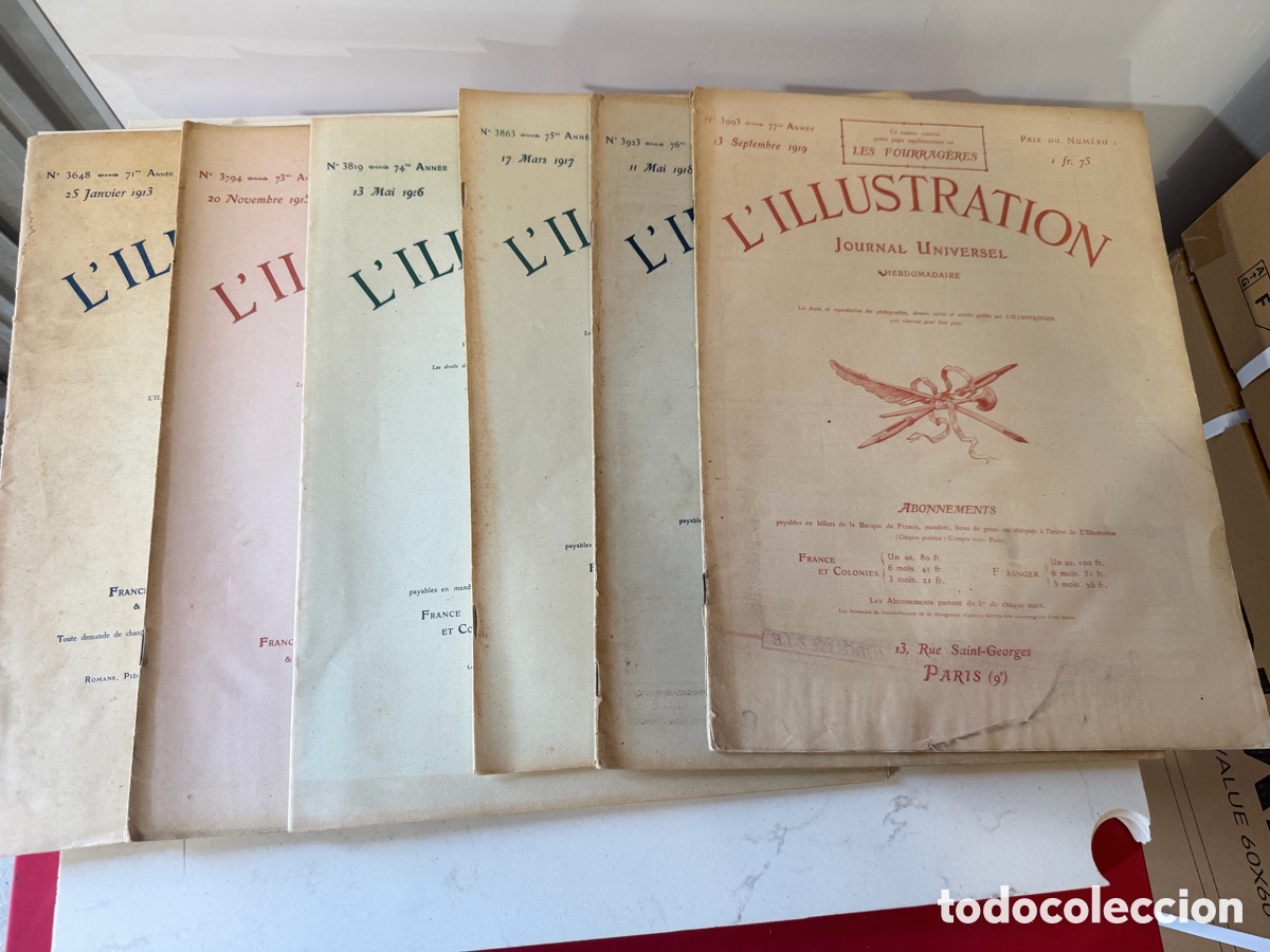 Collectionnisme de Revues et Journaux: Colecci&oacute;n 90 revistas L'Illustration (1913-1919) -