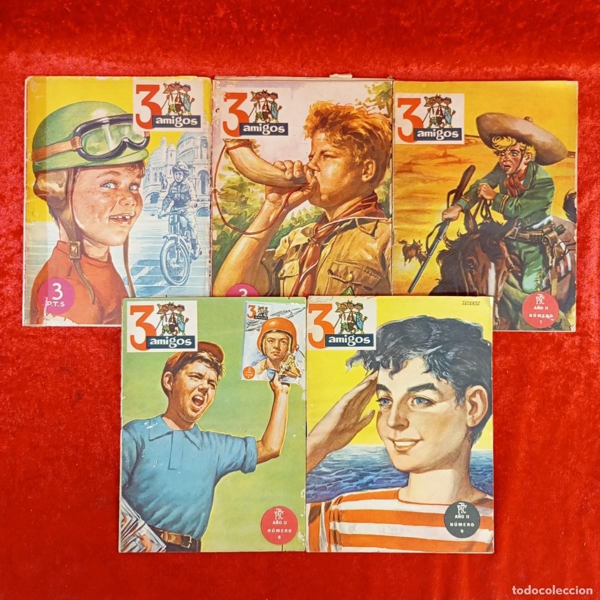 Coleccionismo de revistas y peri&oacute;dicos: 3 AMIGOS - LA REVISTA DE TODOS LOS CHICOS - LOTE 5 REVISTAS - N&Uacute;MEROS 7, 8, 9, 12, 13 / 1834