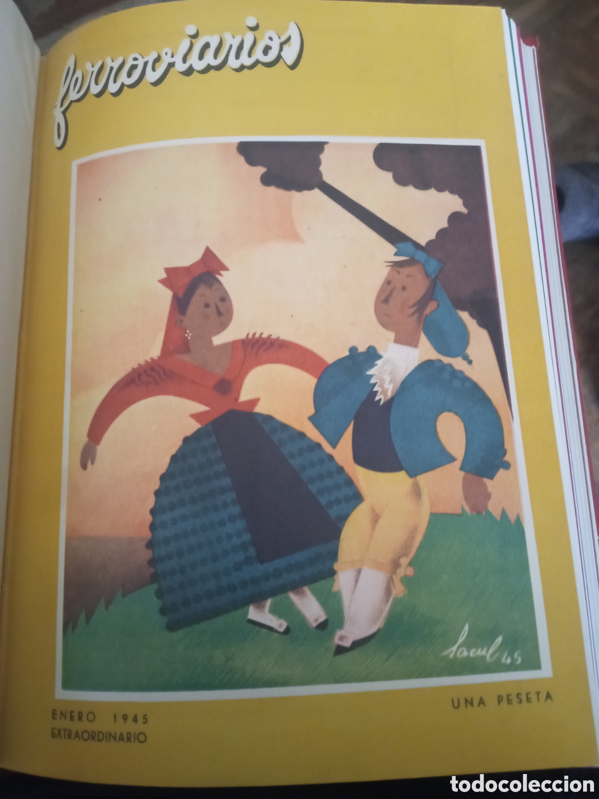 Collectionnisme de Revues et Journaux: A&ntilde;o completo de 1945, Revista Ferroviarios, 12 n&uacute;meros, Encuadernados
