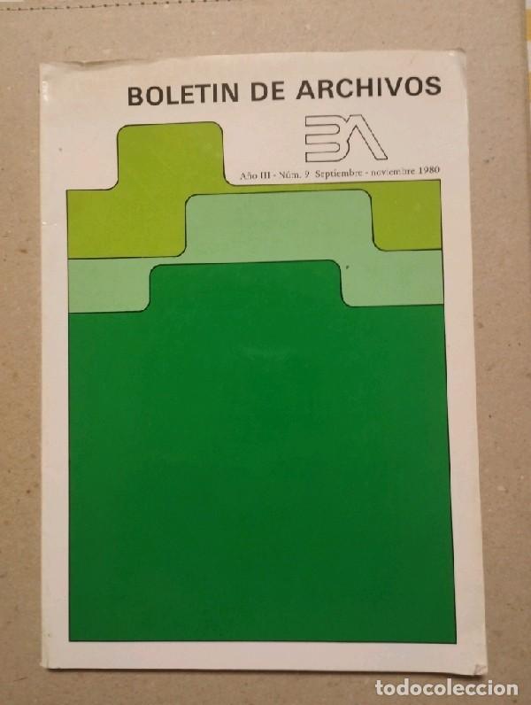 Coleccionismo de revistas y peri&oacute;dicos: Bolet&iacute;n de Archivos. A&ntilde;o III, n.&ordm; 9, septiembre-noviembre 1980