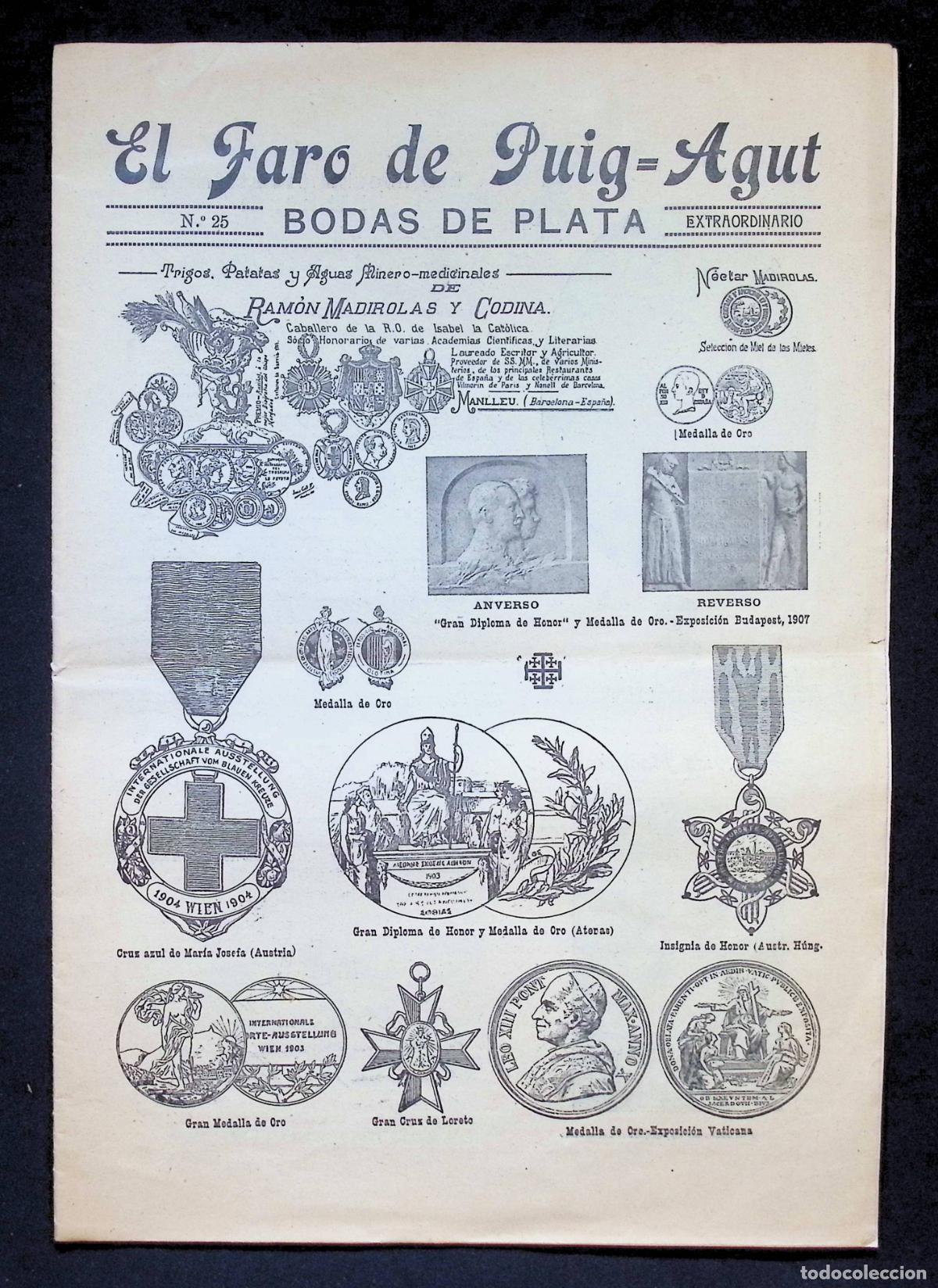 Collezionismo di Riviste e Giornali: EL FARO DE PUIG-AGUT. N&Uacute;M. EXTRAORDINARIO 25. BODAS DE PLATA. - [Revista.]