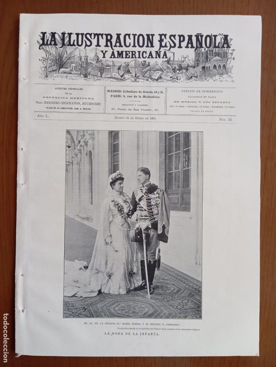 Coleccionismo de revistas y peri&oacute;dicos: La Ilustraci&oacute;n Espa&ntilde;ola y Americana. 22 enero 1906