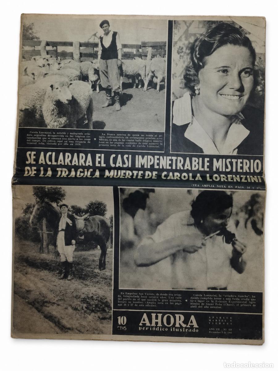 Coleccionismo de revistas y peri&oacute;dicos: REVISTA AHORA &ndash; LA TR&Aacute;GICA MUERTE DE CAROLA LORENZINI &ndash; N.&ordm; 673 &ndash; 1941 LM