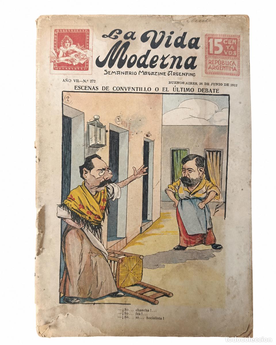 Coleccionismo de revistas y peri&oacute;dicos: LA VIDA MODERNA &ndash; Escenas de conventillo o el &uacute;ltimo debate &ndash; Buenos Aires &ndash; 1912 &ndash; LM