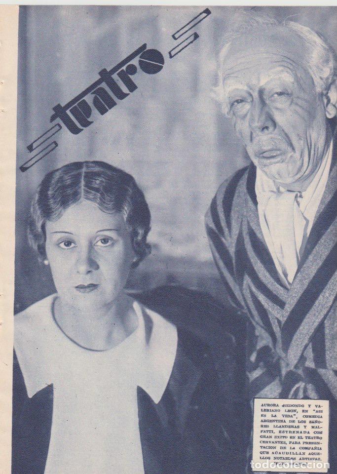 Coleccionismo de revistas y peri&oacute;dicos: * TEATRO * Aurora Redondo y Valeriano Le&oacute;n en As&iacute; es la Vida - 1935