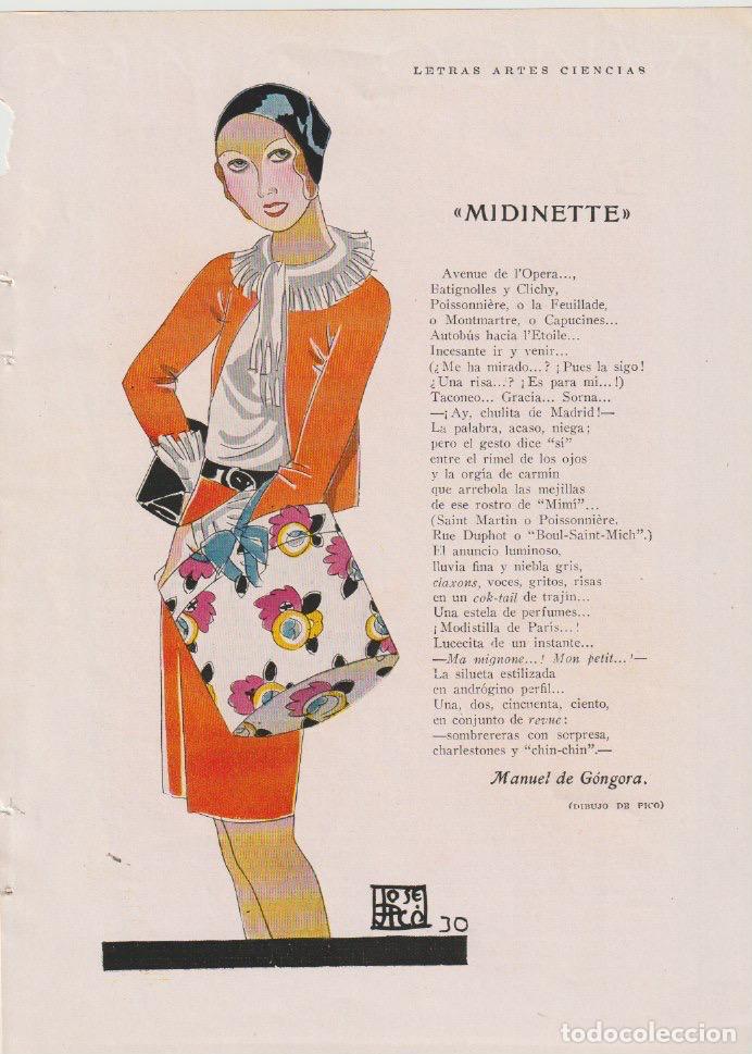 Coleccionismo de revistas y peri&oacute;dicos: Midinette / versos de Manuel de G&oacute;ngora con dibujo de Pic&oacute; -1930