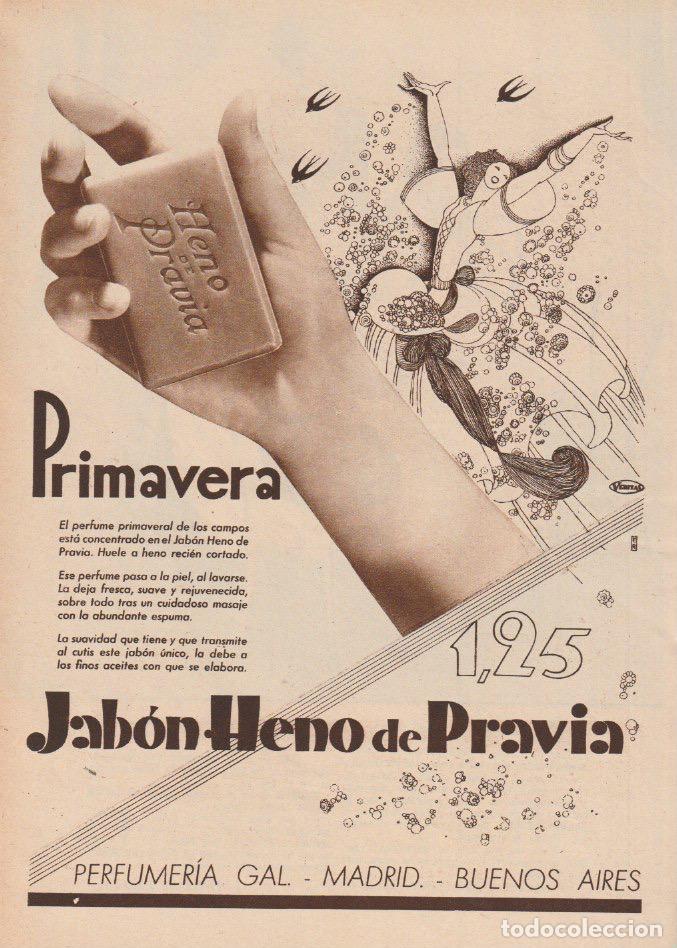 Coleccionismo de revistas y peri&oacute;dicos: Publicidad jab&oacute;n Heno de Pravia de perfumer&iacute;a Gal - 1932