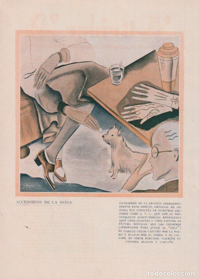 Coleccionismo de revistas y peri&oacute;dicos: * MODA FEMENINA * Guantes, zapatos de golf / dibujo de A.T.C. - 1932
