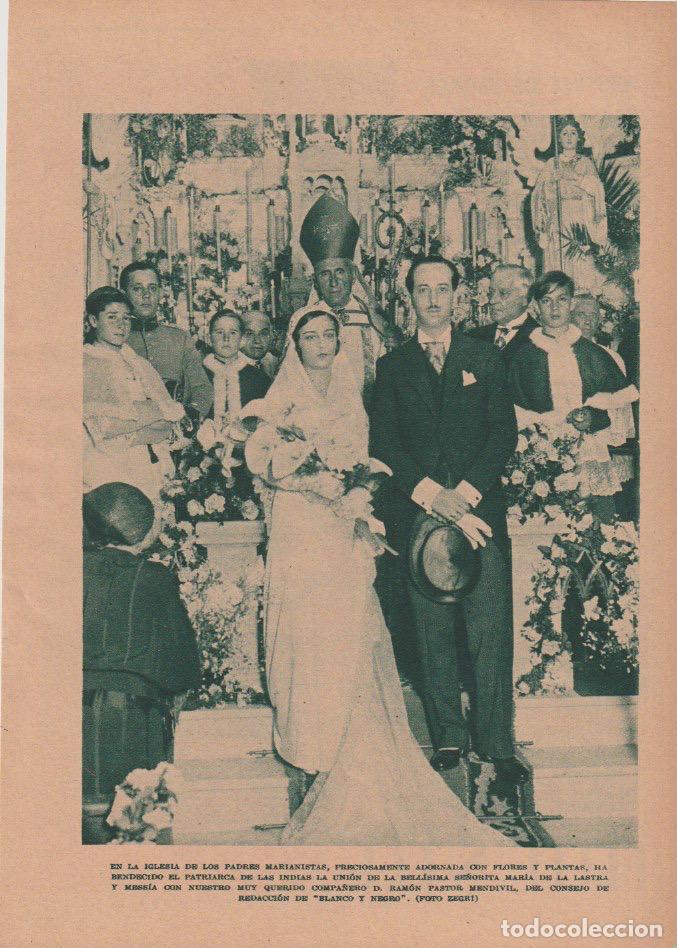 Coleccionismo de revistas y peri&oacute;dicos: Boda Srta. Mar&iacute;a de la Lastra y Mess&iacute;a - D. Ram&oacute;n Pastor Mendivil - 1932