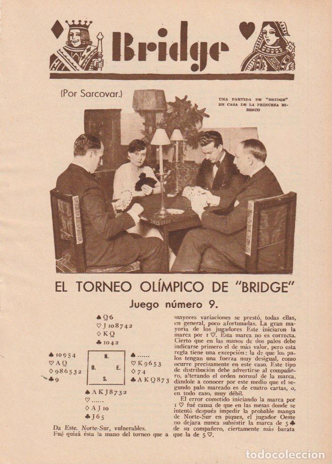 Coleccionismo de revistas y peri&oacute;dicos: Torneo de bridge (estrujamiento, el trebol Vanderbilt) / Sarcovar - 1932