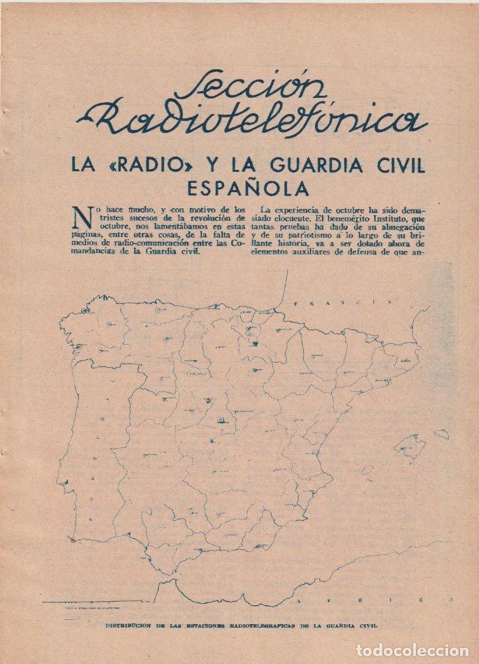 Collectionnisme de Revues et Journaux: La radio y la Guardia Civil espa&ntilde;ola -1935