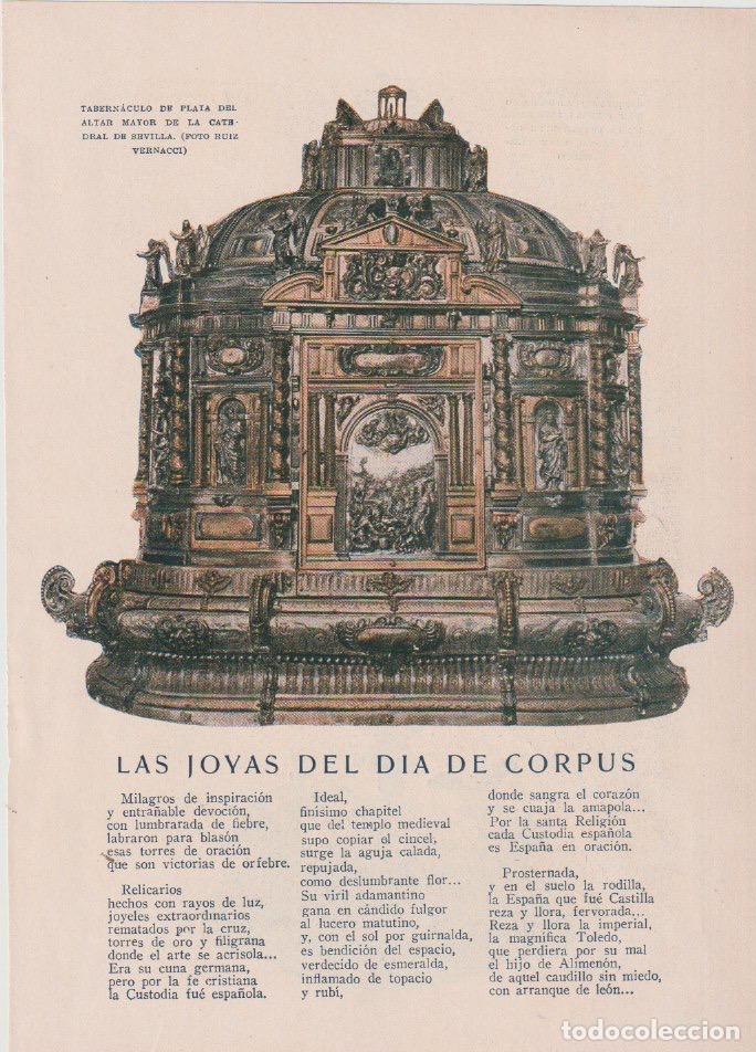 Coleccionismo de revistas y peri&oacute;dicos: Las Joyas del D&iacute;a del Corpus/ M. R. Blanco Belmonte (ostensorio catedral de C&aacute;diz, custodia) - 1932