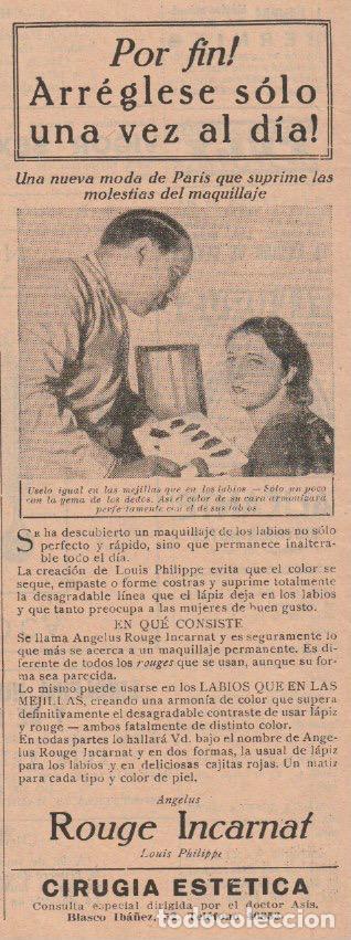 Collectionnisme de Revues et Journaux: Publicidad cosm&eacute;tica Rouge Incarnat de Louis Philippe -1932
