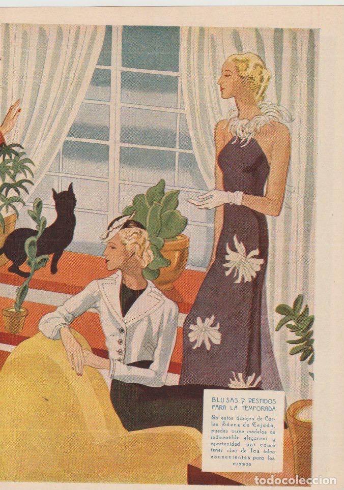 Collectionnisme de Revues et Journaux: * MODA FEMENINA * Sombrero, dibujos de Carlos Sainz de Tejada y vestido sastre - 1935