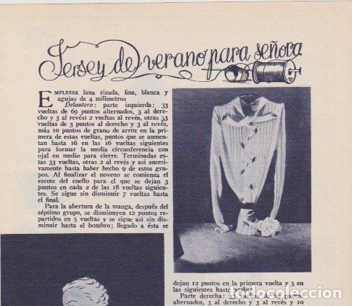 Collection Magazines and Newspapers: * LABORES * Jersey de verano para se&ntilde;ora / S. Fontcuberta - 1935