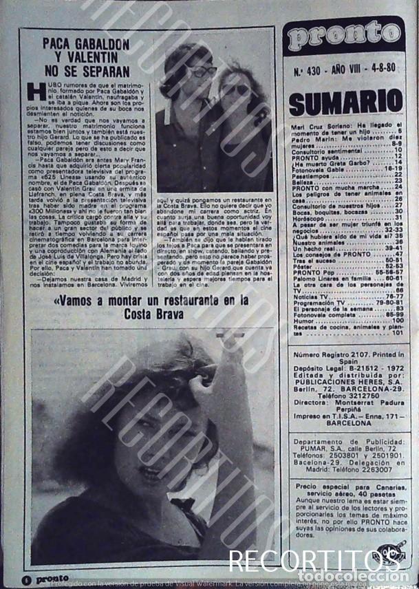 Coleccionismo de revistas y peri&oacute;dicos: PACA GABALDON mary francis mari