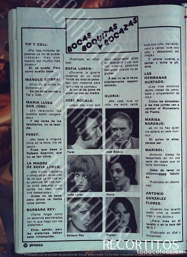 Coleccionismo de revistas y peri&oacute;dicos: peret jose bodalo sofia loren gloria marisol pepa flores barbara rey