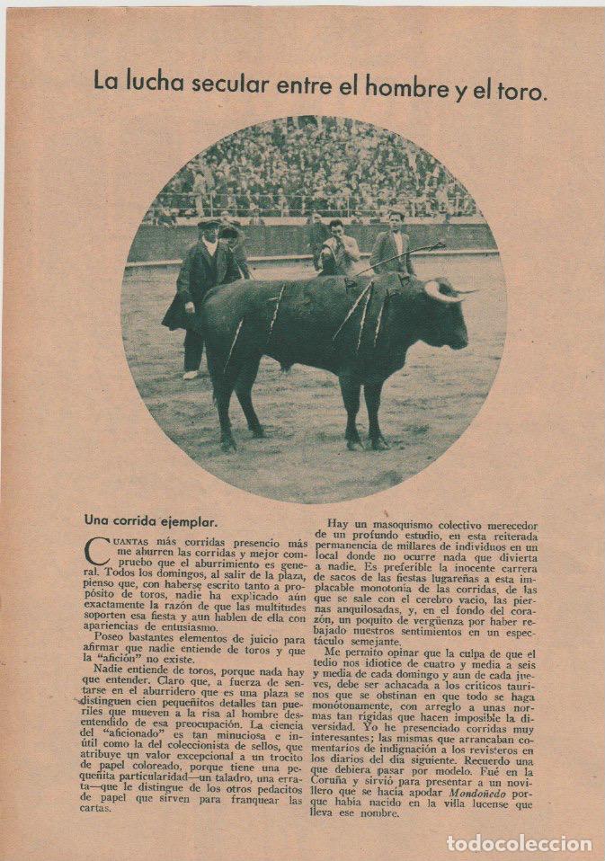 Coleccionismo de revistas y peri&oacute;dicos: * TOROS * La lucha secular entre el hombre y el toro; Amor&oacute;s Chico.../ Manuel Reverte - 1932