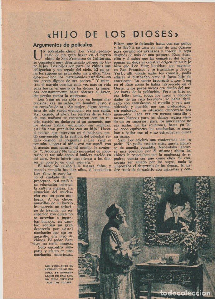 Coleccionismo de revistas y peri&oacute;dicos: * CINE * Pel&iacute;cula Hijo de los Dioses (con Constance Bennett y Richard Barthelmess) - 1932