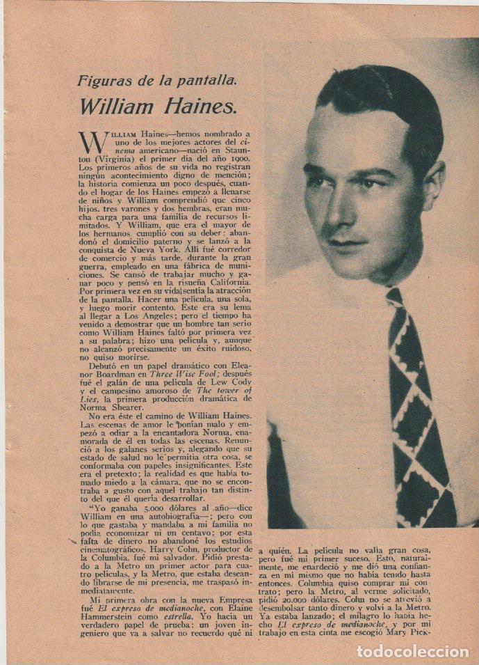 Coleccionismo de revistas y peri&oacute;dicos: * CINE * William Haines / Eddie Marshall - 1932