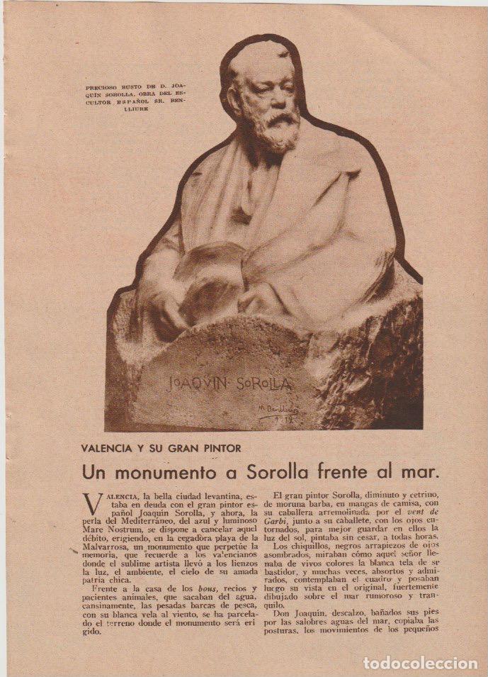 Coleccionismo de revistas y peri&oacute;dicos: Un monumento a Sorolla frente al mar (Dur&aacute;n Tortajada, Benlliure, Mora y Goerlich) - 1932