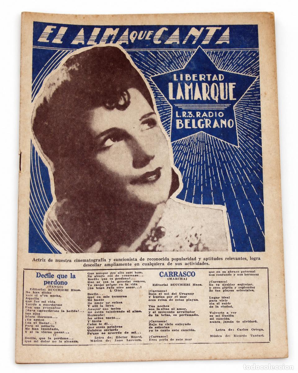 Coleccionismo de revistas y peri&oacute;dicos: EL ALMA QUE CANTA &ndash; LIBERTAD LAMARQUE &ndash; L.R.3 RADIO BELGRANO 1942 LM