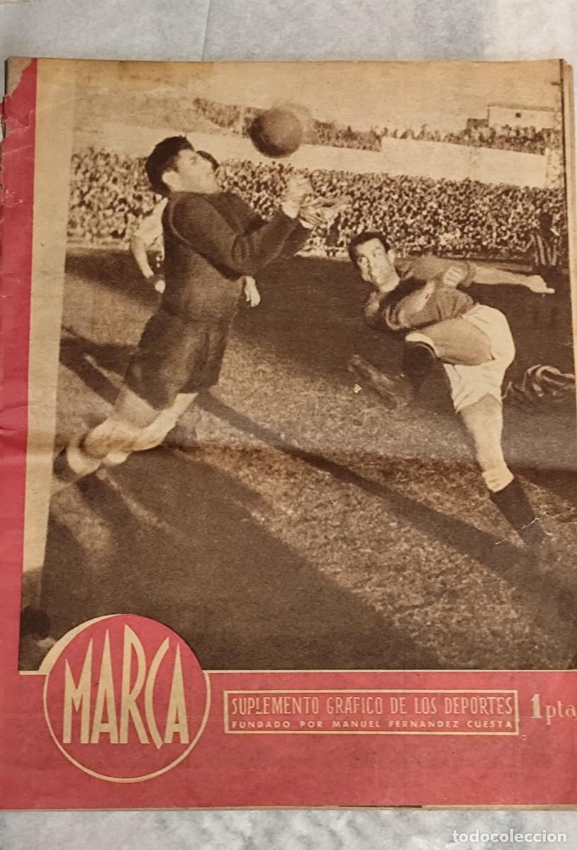 Collectionnisme de Revues et Journaux: MARCA. N&ordm; 168. 19 feb 1948. Atl&eacute;tico Aviaci&oacute;n - Castell&oacute;n. Ejemplar original.