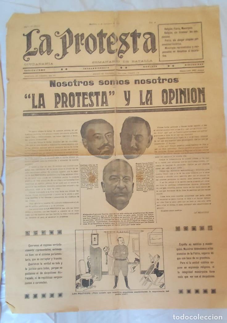 Coleccionismo de revistas y peri&oacute;dicos: LA PROTESTA. Semanario de Batalla. N&ordm; 22. 1923. Barcelona. Pistolerismo. Sindicato Libre. Barcelona