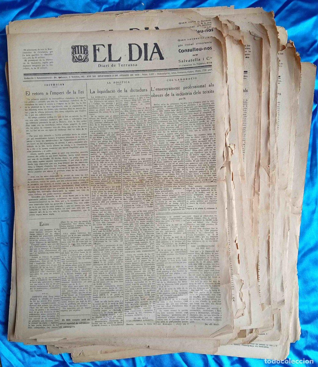 Coleccionismo de revistas y peri&oacute;dicos: LOTE DE 151 DIARIOS DEL D&Iacute;A. DIARIO DE TERRASSA, 1930.